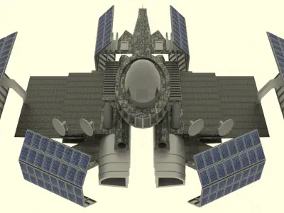 Zenit Spaceship Station  Low-poly 3D model