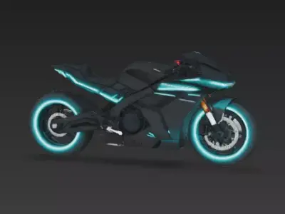 Futuristic Sci-Fi Neon Superbike 3D Model Low-poly 3D model