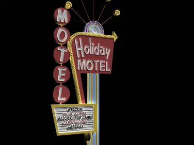 Motel Sign 3D model