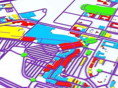 Disneyland Paris Road Network Buildings and Streets 3D model