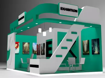 Exhibition Stall Low-poly 3D model