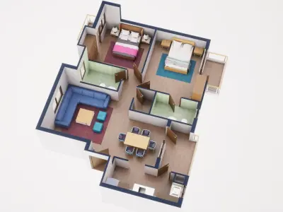 3D Floor Plan Model 37 3D model