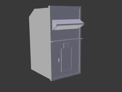 British Post Box Low-poly 3D model