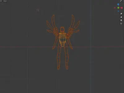 LowPoly Robot With Wings and with out Wings Low-poly 3D model