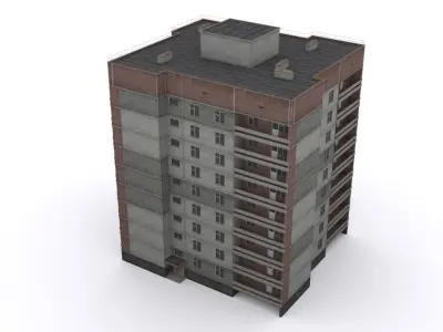 house-series-121-60-25 residential building Low-poly 3D model