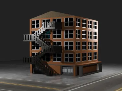 City Buildings Bundle Collection Low-poly 3D model