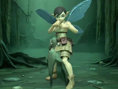 Humanoid Lizardfolk Shaman One 3D Character Low-poly 3D model