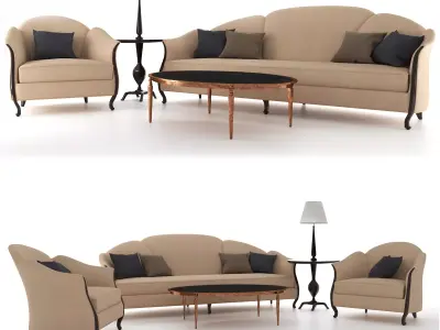 Christopher Guy arrondie sofa coffe table floor lamp armchair 3D model