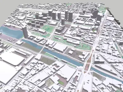 Cityscape  Brussels Belgium 3D model