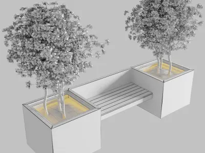 plant interior exterior bench 04 3D model