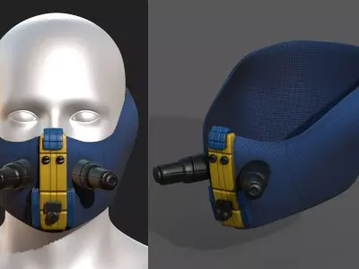 Gas mask respirator scifi futuristic 3d  Low-poly 3D model