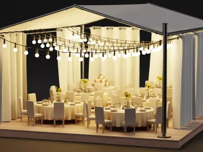 Wedding Gazebo - Grand Outdoor Event Pavilion 3D model
