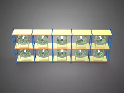 ARRAY ROW SHELF RACK TRAY ROTARY HYDROPONIC PLANT GARDEN TOWER 3D model