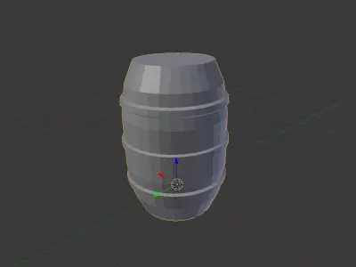 light brown barrel Low-poly 3D model