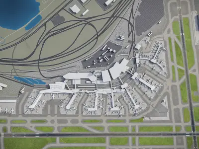 Philadelphia - International Airport - PHL Low-poly 3D model