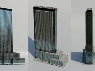 NYC Tall Skyscrapers v2 Low-poly 3D model