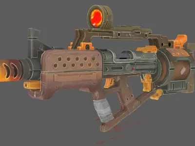 Next generation personalized rifle Low-poly 3D model