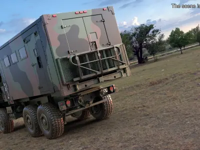  Deployed Military Mobile Command Truck Simplified 