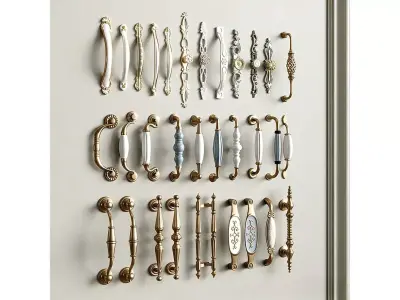 European-style cabinet door handles 3D model