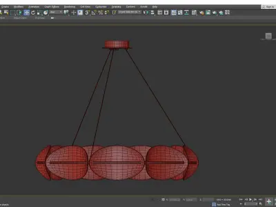 KEARNEY oval pendant light with gold finish Low-poly 3D model
