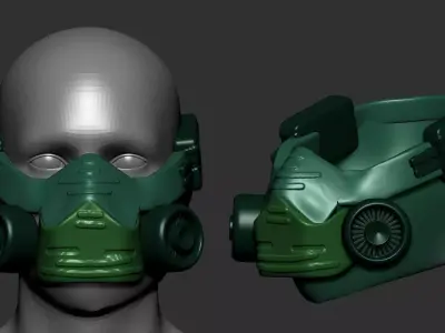 Gas mask helmet sculpt 3D model