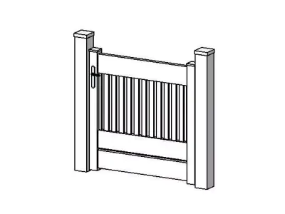 Portail PVC  simple - 01 Free 3D model
