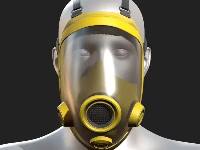 Gas mask protection futuristic technology fantasy  Low-poly 3D model