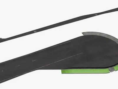  Commercial Airplane Delta Touching Down Animated Rigged for Cinema 4D 