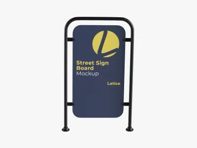 Street Sign Board Low-poly 3D model