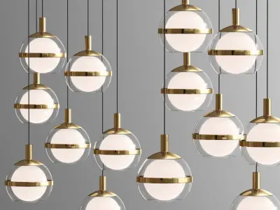 Swank LED Multi-Light Pendant 3D model
