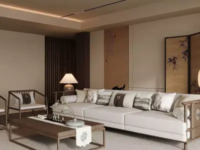 Traditional Chinese living room 3D model