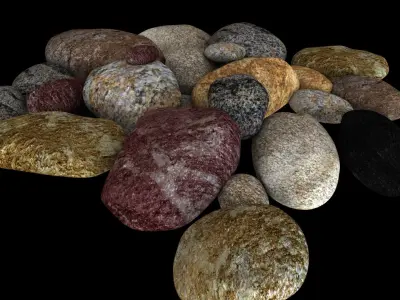  Smooth Stone Pack 3D model