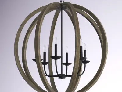 Huron Light Dimmable Globe Chandelier 3D model