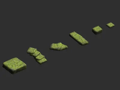 Stone Platforms - Moss 1 Low-poly 3D model
