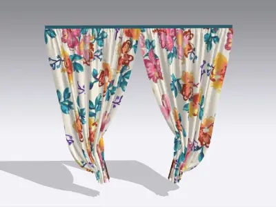 Curtain Low-poly 3D model 30