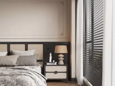 French Style Bedroom Low-poly 3D model