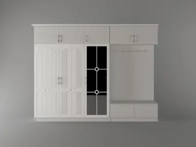 CLOAKROOM wardrobe with doors and drawers Low-poly 3D model