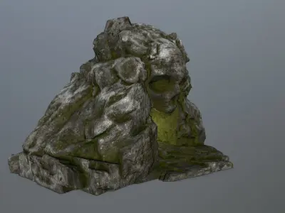 skull cave Low-poly 3D model