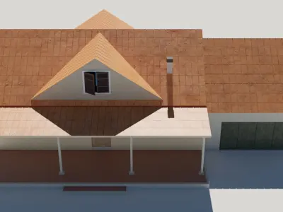 Family house 3D low poly Low-poly 3D model