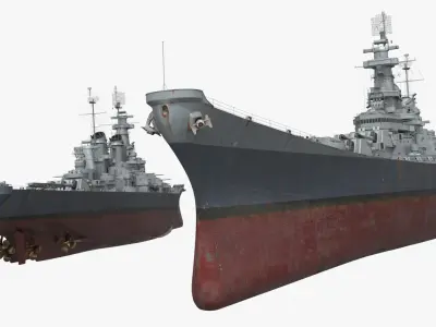  USS Iowa Battleship 1940s Used Rigged 