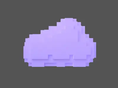 Voxel Style Cloud v1 003 Low-poly 3D model