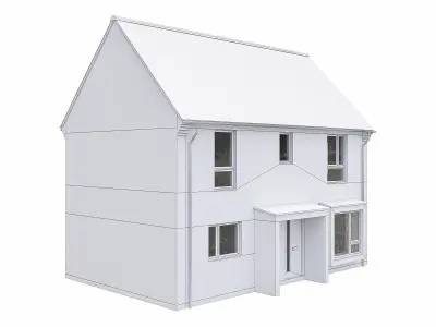 Neighborhood Houses P13 Low-poly 3D model