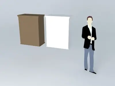 2-door Wall Cabinet white and brown Free 3D model