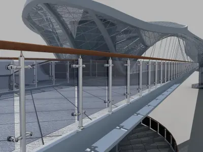 Pedestrian Bridge 3D model