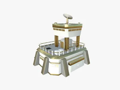 SciFi Facility B11 Gold - Sci Fi Exterior Design Low-poly 3D model