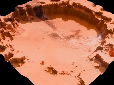 Landscape Crater 3D model  16 K 3D model