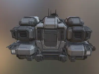Sci-Fi Armored Urban Transport Vehicle  Futuristic Military APC 3D model