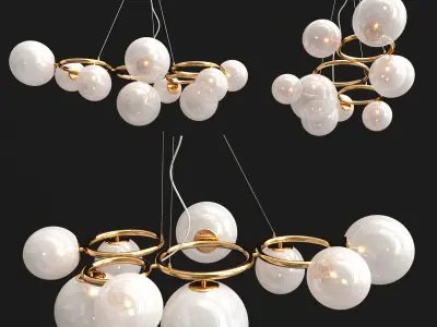 Puppet brass chandelier 3D model