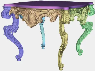 Carved coffee table for CNC 04 3D model