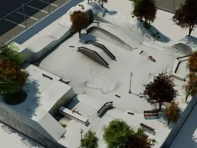 Skate Park Design 3D model